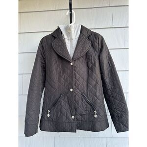 Betsy Johnson Black Lightweight Quilted XS Jacket w/ Removable Sweatshirt Insert